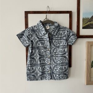 NWOT Kate Quinn Hansel and Gretel Button Down Cotton Poplin Short Sleeve 3T